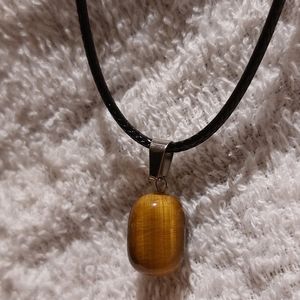 Tiger's Eye Pendant with Cord necklace